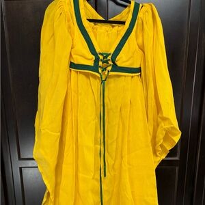 Yellow Dress with Green Accents